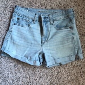 Light blue jean shorts
